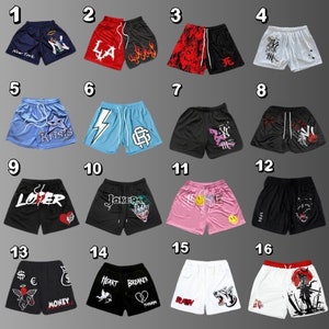 Y2K Streetwear Mesh Gym Shorts, Perfect for Summer, Fitness and Basketball, Featuring Nirvana, NY, LA Designs with 3D Print Quick-Dry Fabric