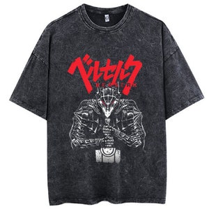 Vintage Oversized Anime Shirt - Soft Japanese Style, Berserk, Ideal Gift for Him or Dad, Featuring Guts and Griffith, Anime Graphic Tee