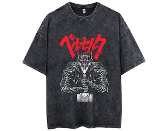 Vintage Oversized Anime Shirt - Soft Japanese Style, Berserk, Ideal Gift for Him or Dad, Featuring Guts and Griffith, Anime Graphic Tee