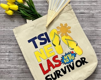 Tsinelas Survivor Canvas Tote Bag, 6 inside Pockets, Filipino inspired, Philippines inspired, Gift for her, 100% Cotton Canvas.