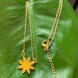 Philippine Sun Stainless Steel Necklace with Pendant, Filipino American History Month, AAPI Heritage, Mother's day gift, Philippine Jewelry