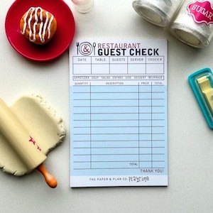Playtime Pad® Restaurant Guest Check