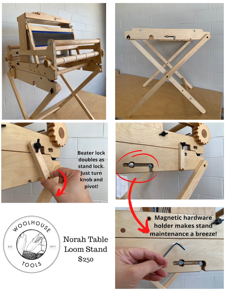 Woolhouse Tools 8-Shaft Norah Table Loom 16 Weaving Width image 7