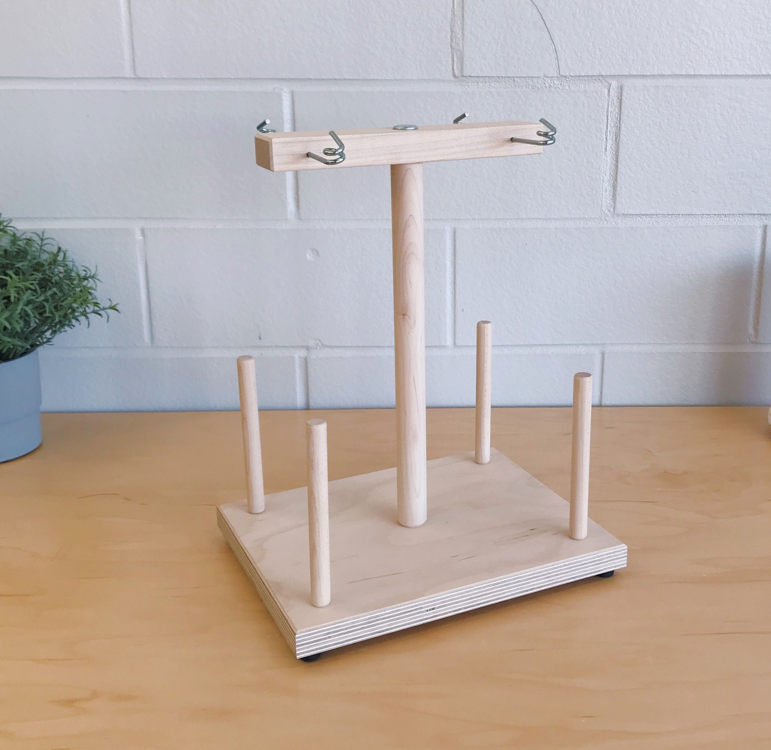 4 Spool Maple Weavers' Yarn Cone Holder With Hardware Etsy UK