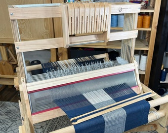 Table Loom, 23" Weaving Width Woolhouse Tools 12-Shaft Modern Carolyn (8 shaft shown in Photos)