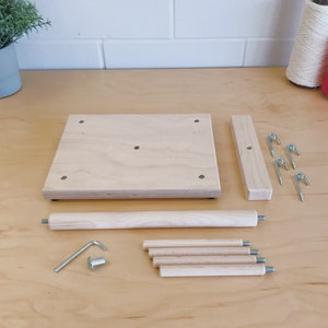 4 Spool Maple Weavers' Yarn Cone Holder with Hardware Assembly image 4