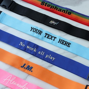 Personalized Embroidered Name Luggage Strap, Custom Luggage Tags with Name, Luggage Belt, Unique Travel Essentials for Holiday & Business