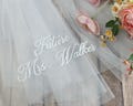 Embroidered Bridal Veil, Personalized embroidery bachelor party veil ,Customize your own veil, Wedding gifts product logo