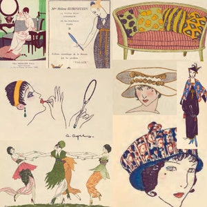 Vintage French Fashion Magazine Clothing and Ad Pages