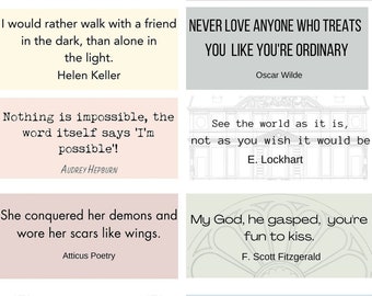 Famous Quotes Digital Download Collage Sheet, Inspirational Phrases, Happiness Quotes SKU 0064