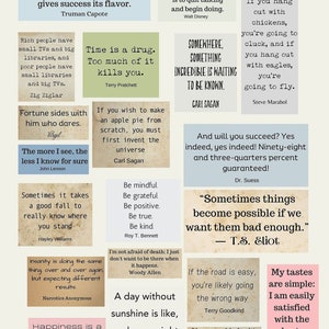 Citazioni stampabili, foglio collage digitale scaricabile, frasi motivazionali, citazioni di libri