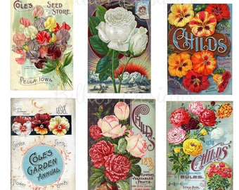 Vintage Seed Packet Digital Download Collage Sheets SKU 0028