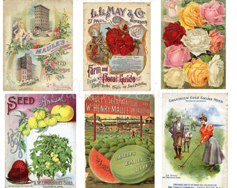 Vintage Printable Ephemera Seed Packet Digital Collage Sheet SKU 0029
