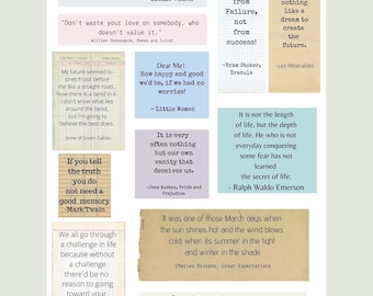 Printable Quotes Digital Download Collage Sheet,  Inspirational Phrases, Book Quotes SKU 0056