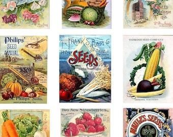 Vintage Seed Packet Digital Download Collage Sheet SKU 001