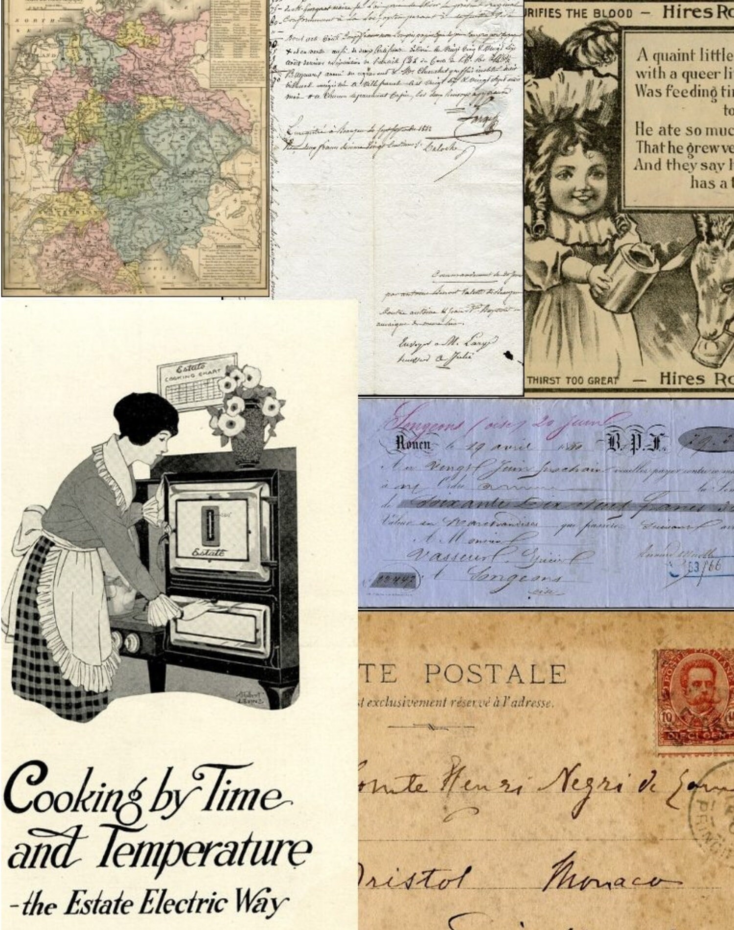 Printable Vintage Junk Journal Ephemera Digital Download Collage Sheets ...