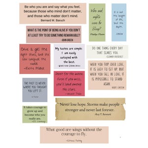 Printable Quotes Digital Download Collage Sheet, Inspirational Phrases, Book Quotes