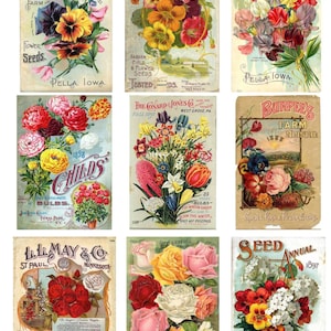 Vintage Seed Packet Digital Download Flower Vegetable Ephemera SKU 0021