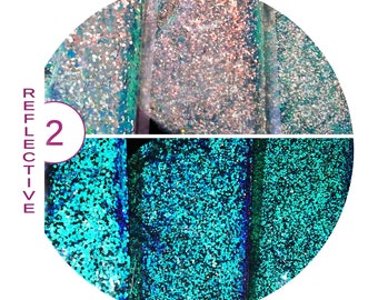 Flash Reflective Glitter COLOR 2 Teal-Red/Blue-Green - Chameleon Hex Shape