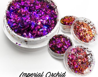 Imperial Orchid Flake- Lumiere Lusters Color Shifting Chameleon Holographic Metallic Foil Flake Art Pigment
