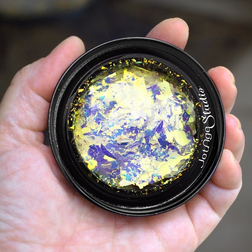 Corona Gold Flake - Helles Gold - Violettes transparentes Aurora Dichroic Art Flake Pigment