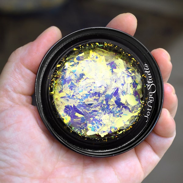 Corona Gold Flake - Bright Gold - Violet Transparent Aurora Dichroic Art Flake Pigment