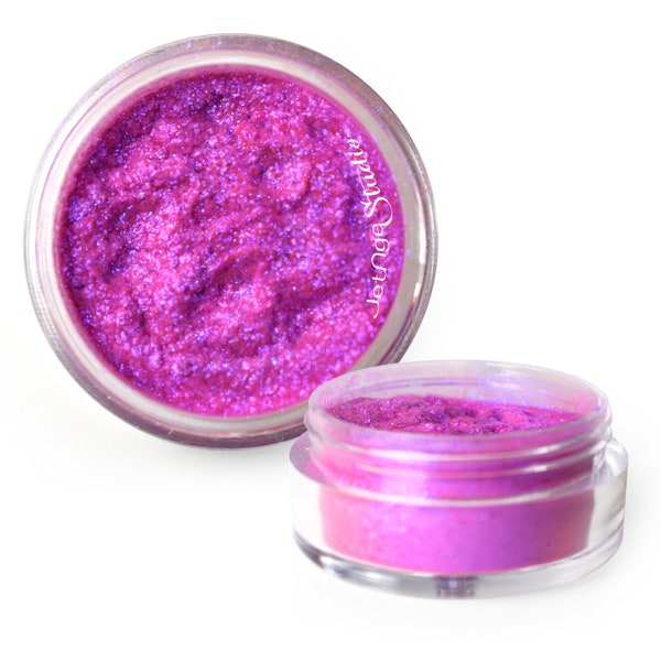 Transfuchsia Intense Hot Pink Powder with Electric Blue Flash Art Pigment Non Plastic