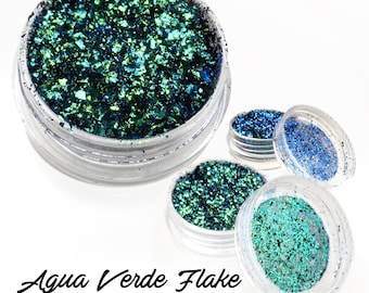 Agua Verde Flake-Lumiere Lusters Holographic Metallic Foil Art Pigment