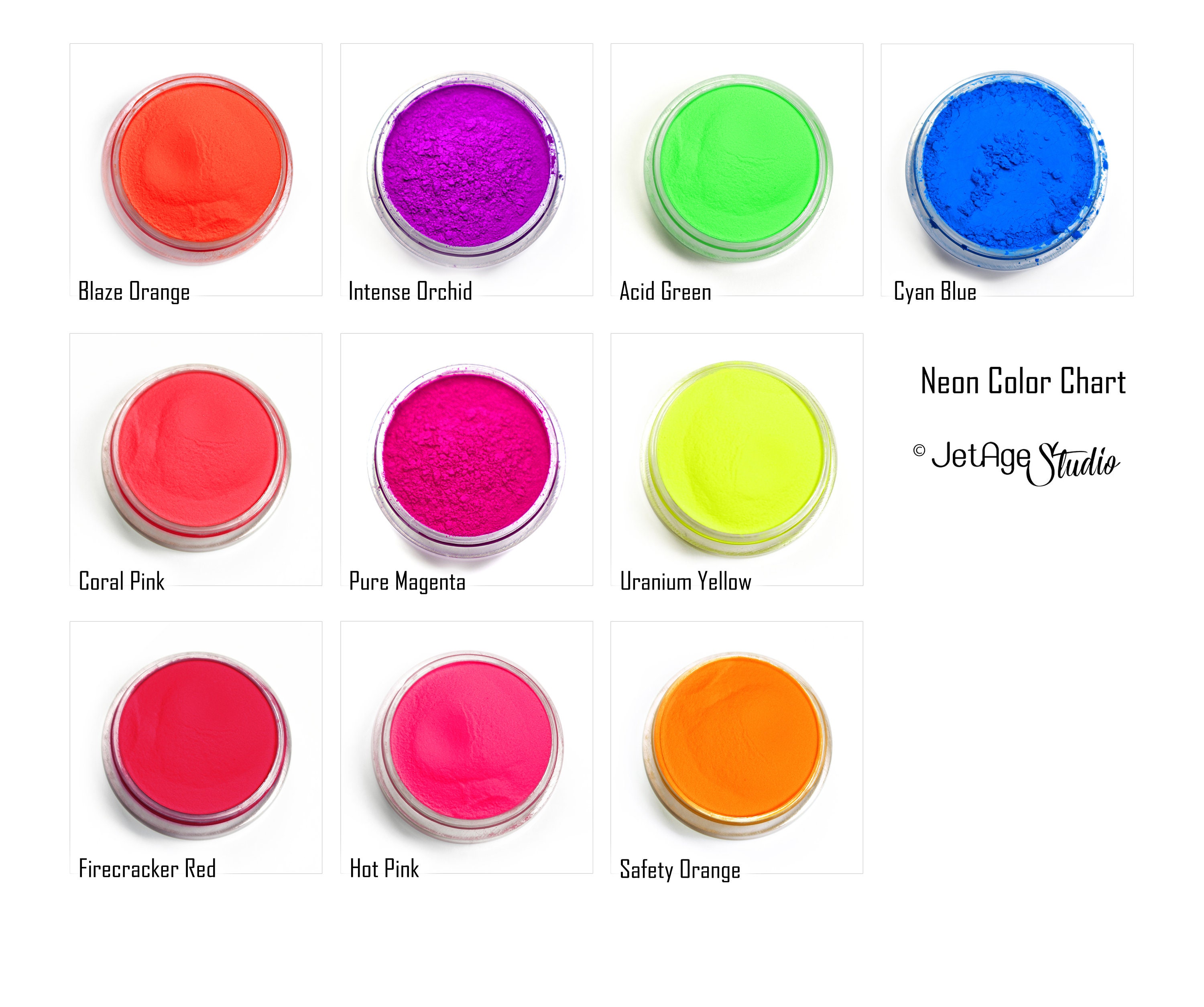 Nails by Nicole - Neon Pigment Powder - 12 Piece