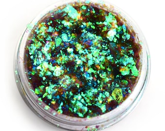 Amazon Green Ultra Opal FLAKE Translucent Dichroic Art Flake Pigments