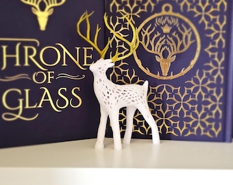White Stag | Thorn of Glass ACOTAR | SJM Inspired | Bookish Decor | Sarah J. Maas Gift | ToG Lord of the North Stag with Gold Horns