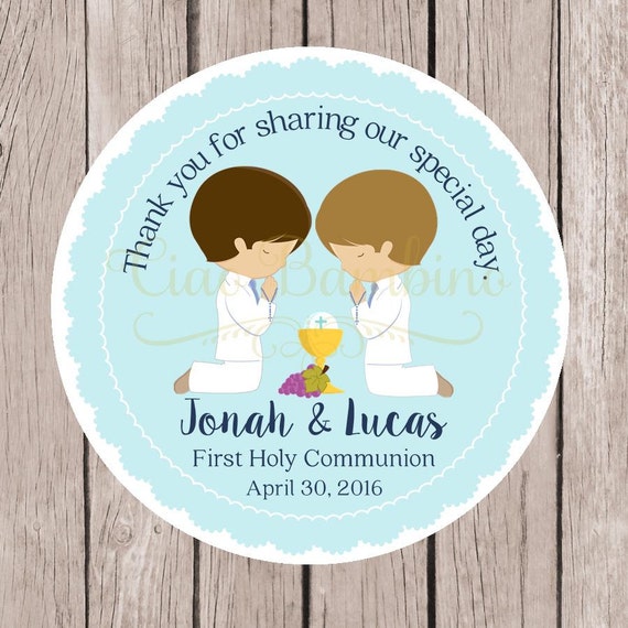 Artículos similares a IMPRIMIBLE primera comunión Favor de etiquetas