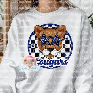 Cougars Mascot PNG for Sublimation Designs, Stickers, School Spirit Shirt | Preppy Mascot Shirt Clip Art | Cougar Pride | INSTANT DOWNLOAD