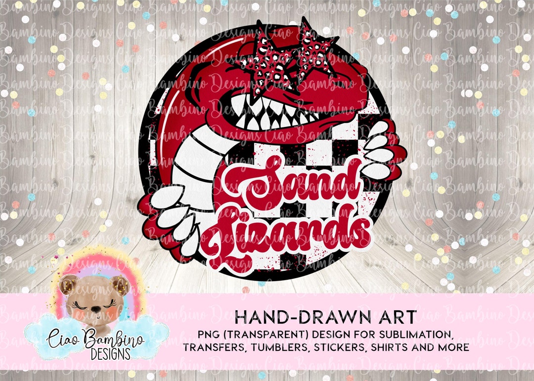 Sand Lizards Mascot PNG for Sublimation Designs, Stickers, School