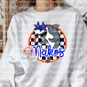Makos Mascot PNG for Sublimation Designs, Stickers, School Spirit Shirt | Preppy Mascot Shirt Clip Art | Blue Mako Shark | INSTANT DOWNLOAD