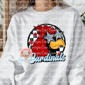 Cardinal PNG for Sublimation Designs, Stickers, School Spirit Shirt | Preppy Mascot Shirt Clip Art | Red & Blue Cardinal | INSTANT DOWNLOAD