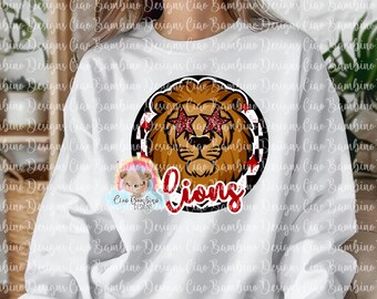 Red Lion Mascot PNG: School Spirit Sublimation Design (Instant Download