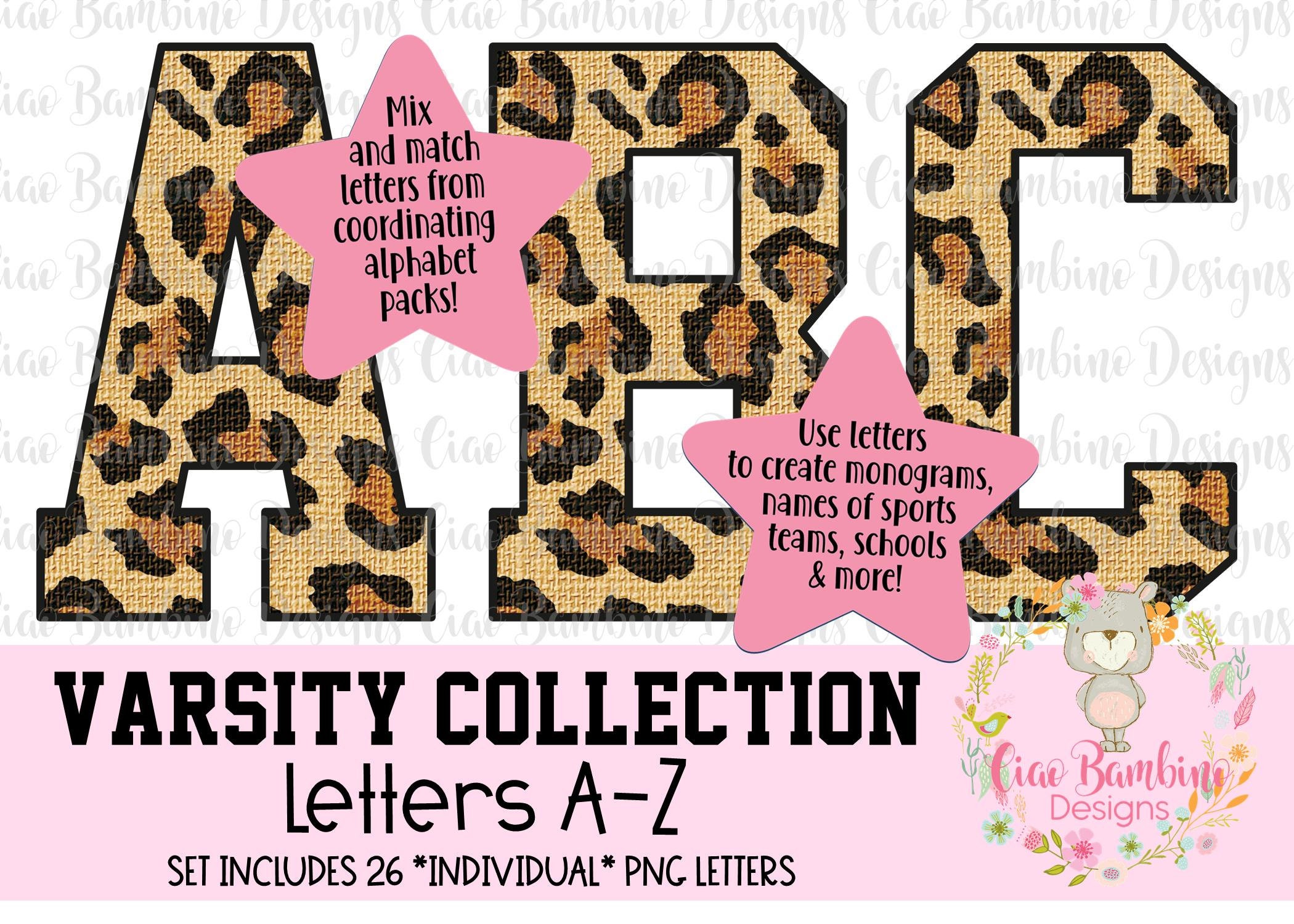 Leopard Print Alphabet Pack / College Varsity Football Letters - Etsy