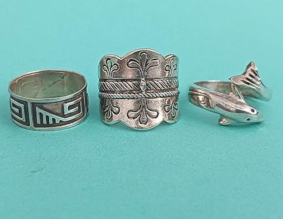 Three Sterling Silver Rings