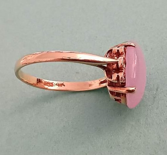 14K Lavender Jade & Diamond Ring View 2