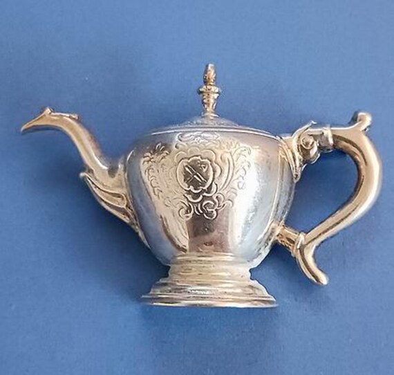 Sterling Teapot Brooch