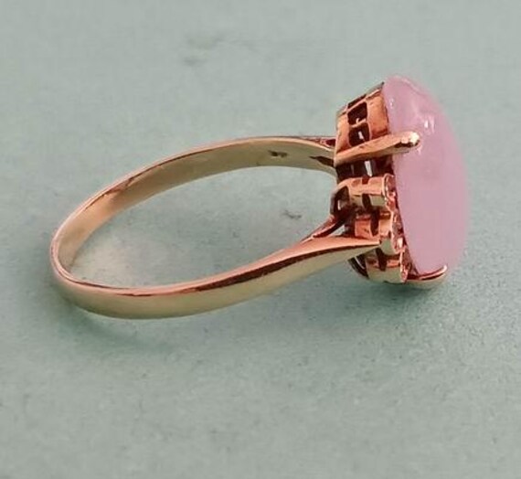 14K Lavender Jade & Diamond Ring View 4