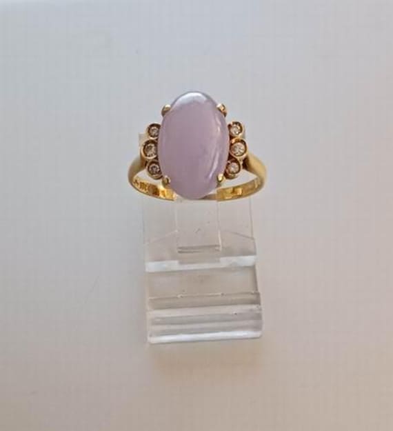 14K Lavender Jade & Diamond Ring View 5