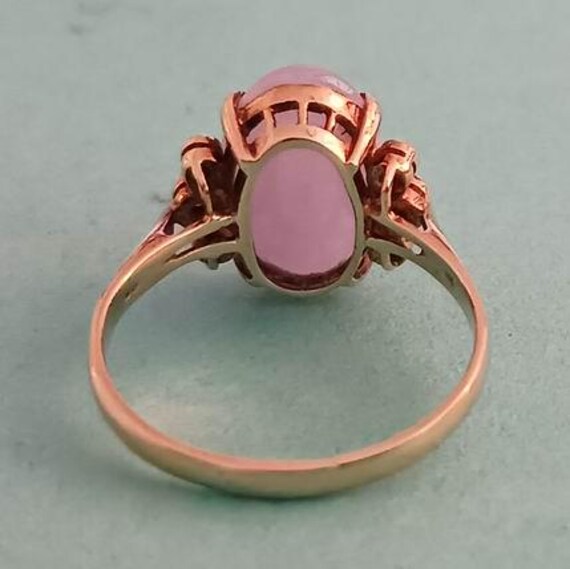 14K Lavender Jade & Diamond Ring View 3