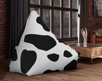 Cow Print Bean Bag Chair Cover for Kids Teens and Adults Dorm Room Decor Fun Easy Clean Chair Cover for Kids Room Southwestern Retro Decor