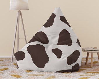 Cow Print Bean Bag Chair Cover for Kids Teens and Adults Dorm Room Decor Fun Easy to Clean Chair Cover for Kids Room Retro Decor