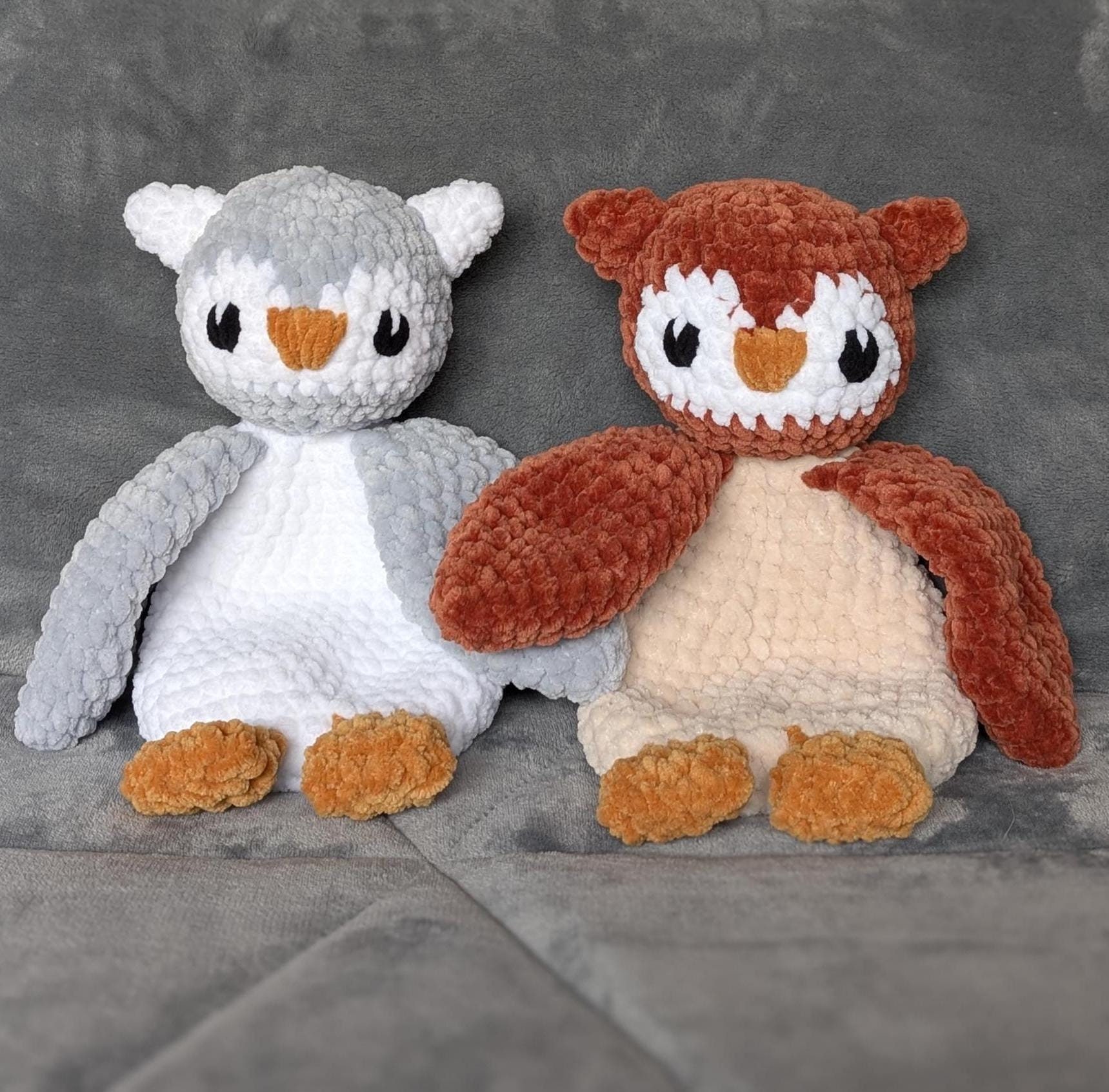 Crochet Owl Snuggler: Handmade Baby Lovey with Embroidered Eyes