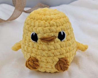 Jumbo Crochet Chick Plushie: Soft Chenille Stuffed Animal