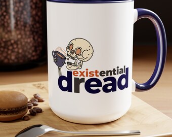 Existential Dread Two-Tone Coffee Mugs, 15oz
