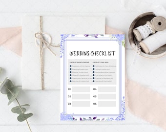 Lista de verificación para bodas / Planificador de bodas / Futura novia / Planificación nupcial / Lista de tareas pendientes / Organización de bodas / Regalo para la novia / Lista de tareas para bodas /